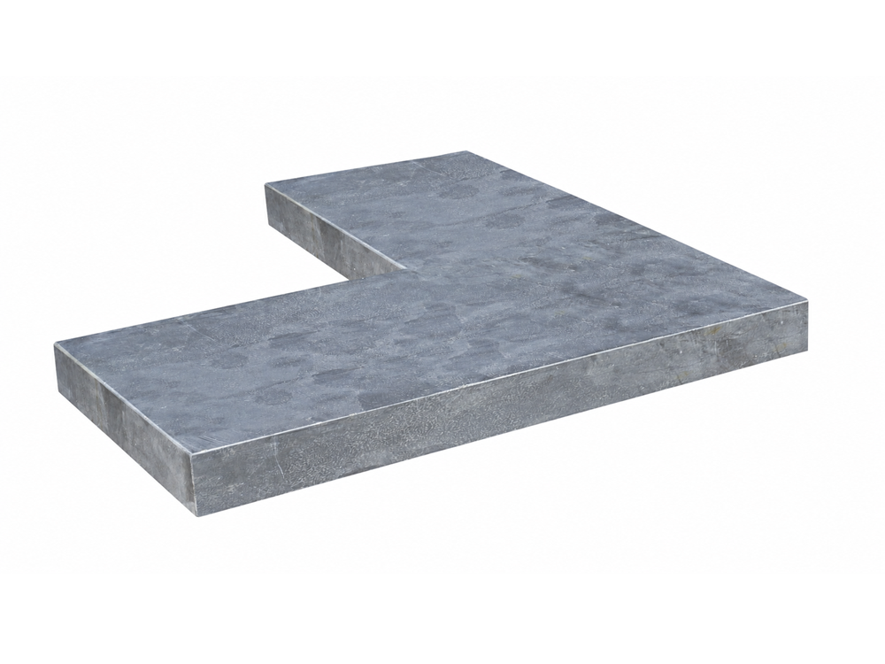 Hardsteen vijverrand hoekstuk 3x20x50
