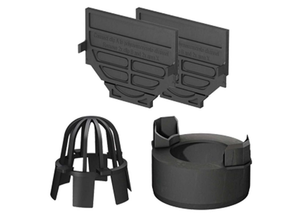 Hexdrain set 2 eindpl./1 onderuit/1 korf  korf

