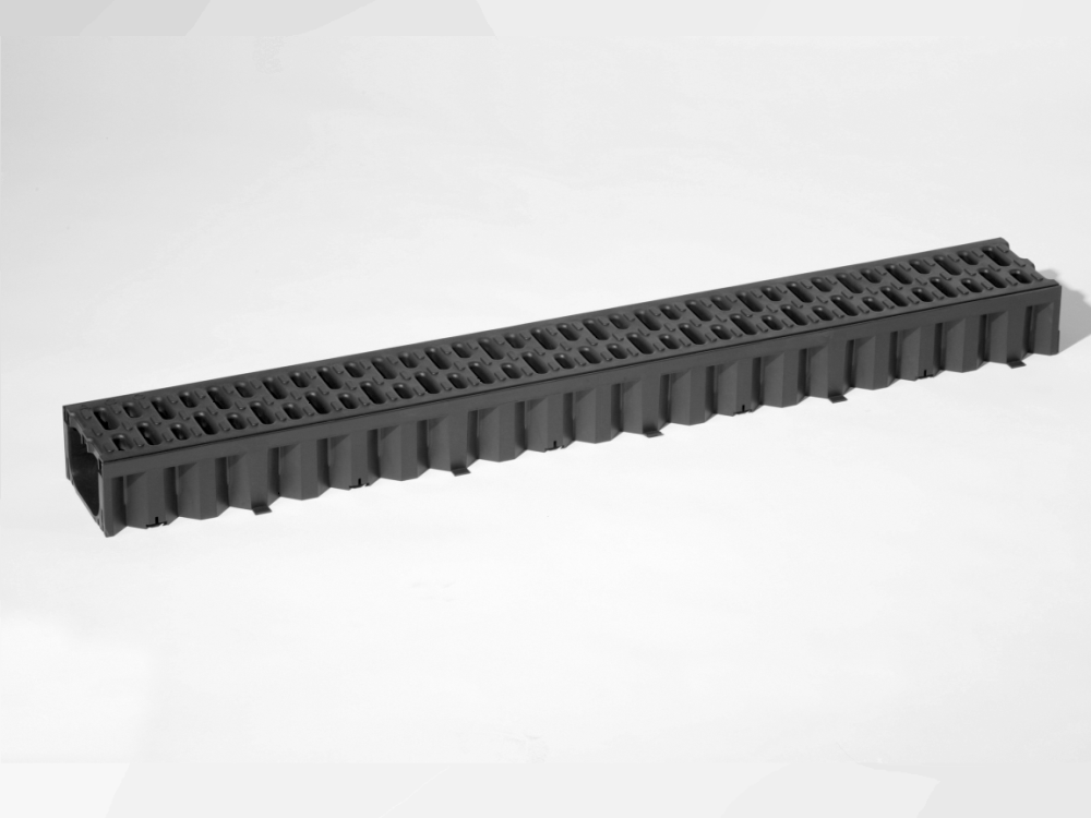 Hexdrain goot 1 meter zwart
