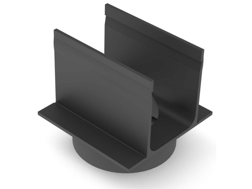 Slimline onderuitlaat 80mm zwart
