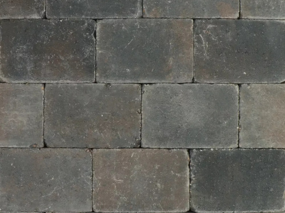 Trommelsteen 20x30x6 bruin-zwart
