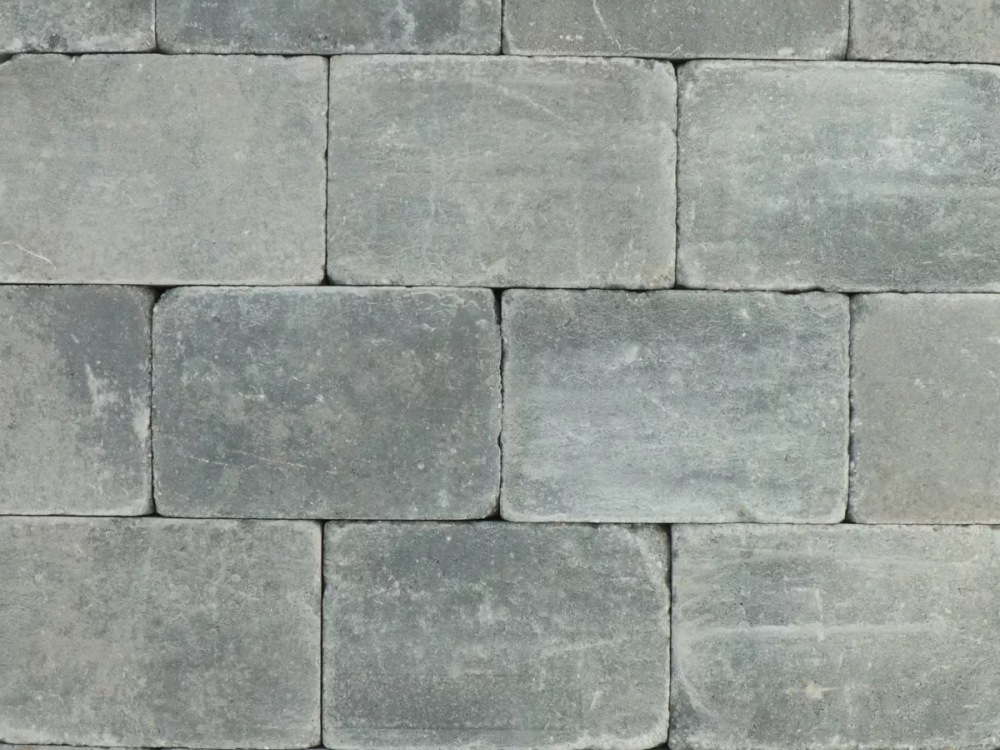 Trommelsteen 20x30x6 grijs-zwart
