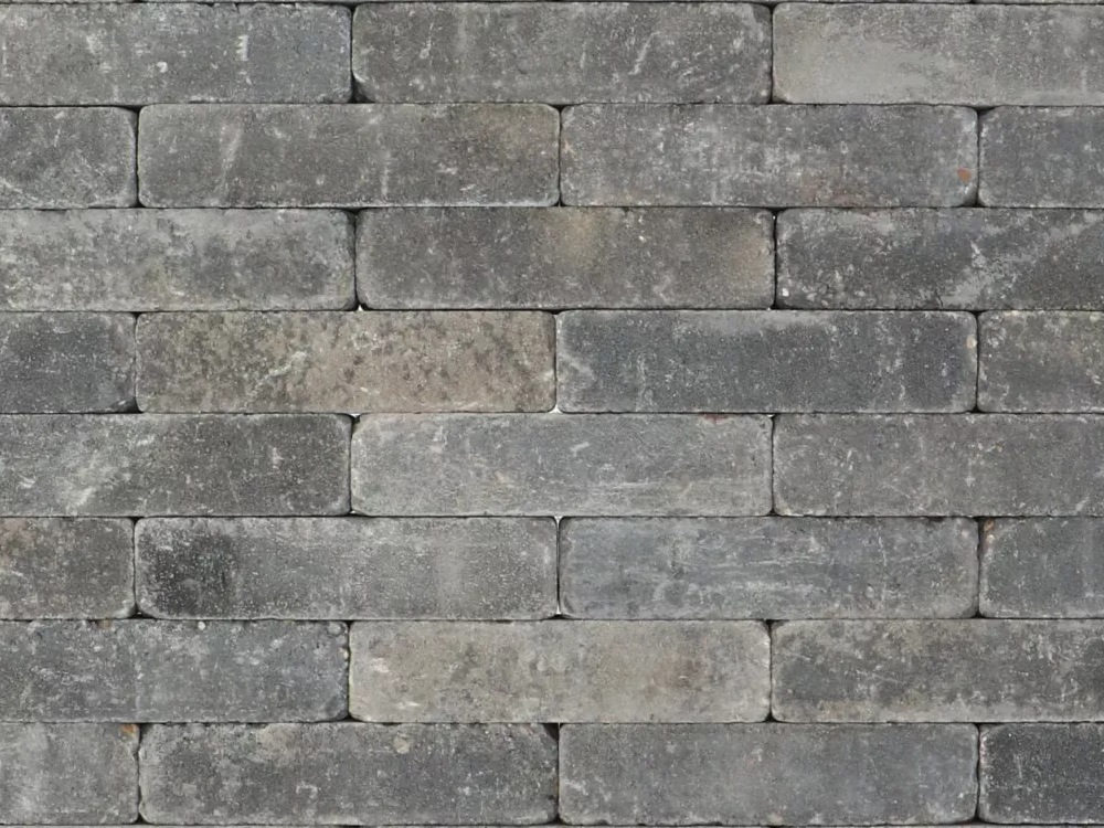 Trommelsteen 5x20x7 grijs-zwart
