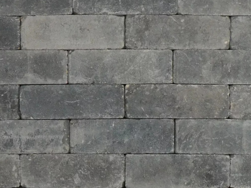 Trommelsteen 7x21x7 grijs-zwart
