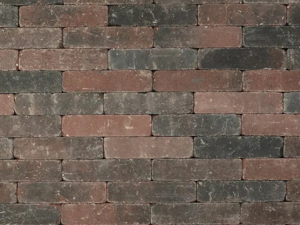 Trommelsteen 5x20x7 rood-zwart
