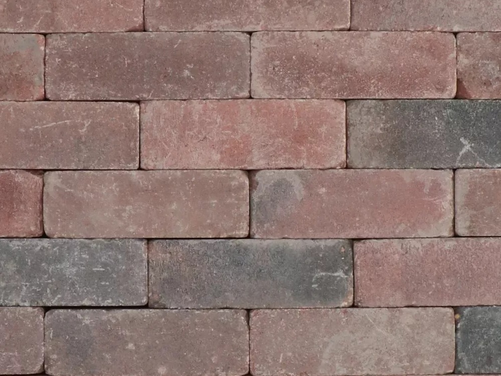 Trommelsteen 7x21x7 rood-zwart
